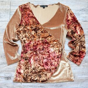 Vintage Y2K Jessica Max Boho Fairy Velvet Bell Sleeve Top Whimsigoth Size S
